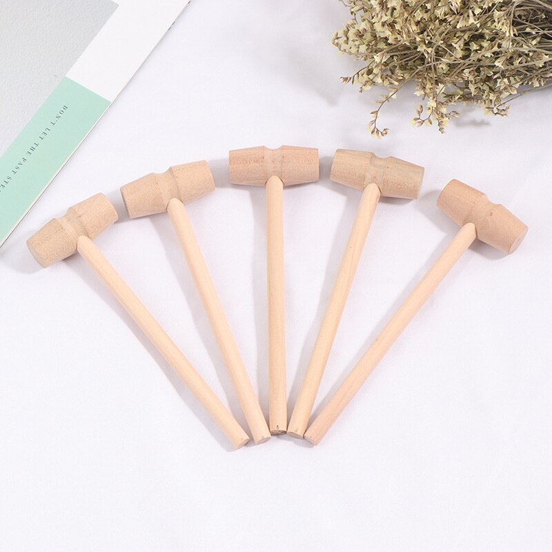 5Pcs Wooden Crab Hammer Mallet Carving Tool Leather Craft Jewelry Making Hammer Tool