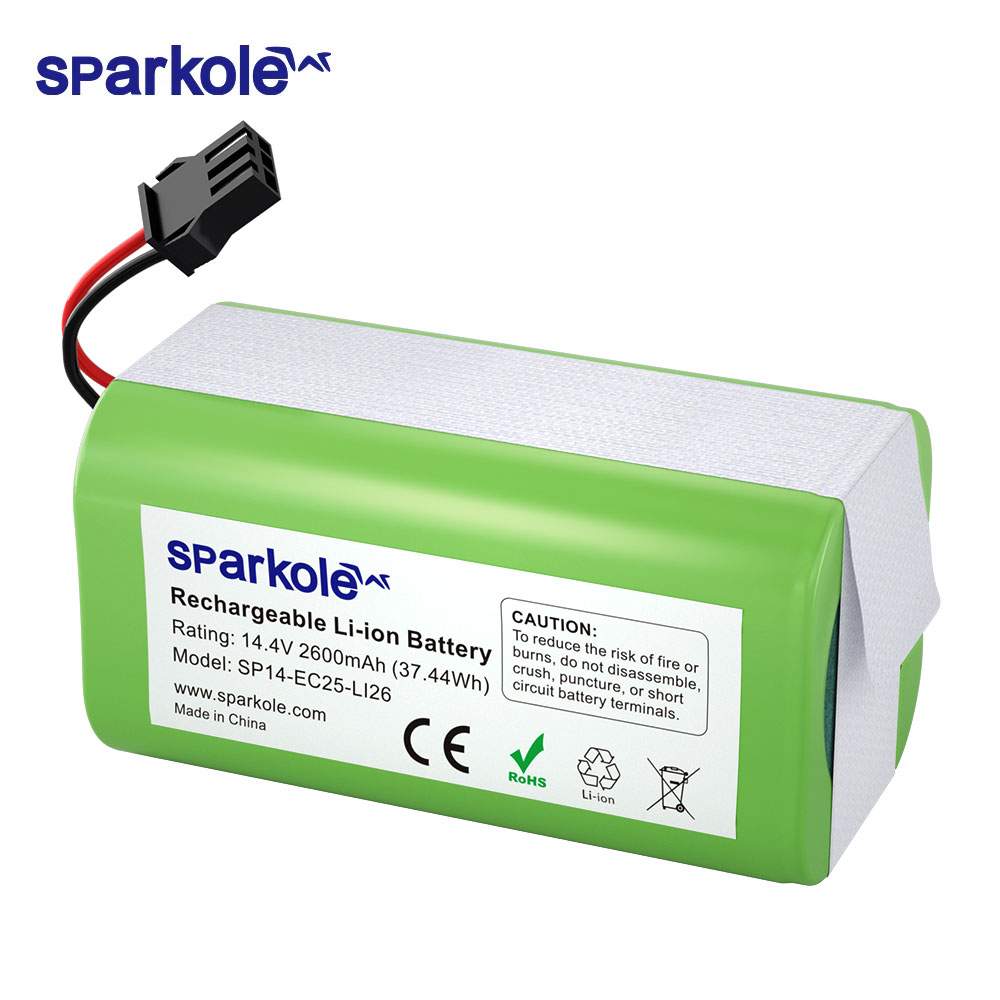Sparkole-Batería de Repuesto para Robot Aspirador, Dispositivo Compatible con Modelos Deebot N79S, N79, DN622, Robovac 11, 11S, 11S Max, Conga Excellent 990 y 1090 y Tesvor X500, de 14,4 V y 2600mAh