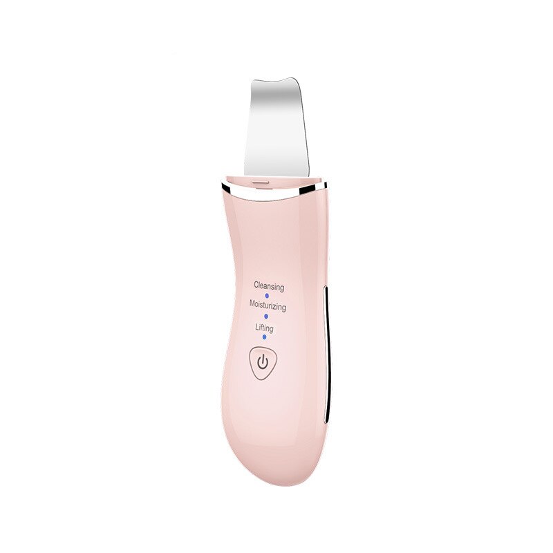 CF073 Facial Ultrasonic Skin Scrubber Microcurrent Face Massage Blackhead Remover Pores Cleaning Peeling Skin Care Beauty Tools: Pink