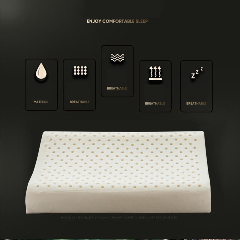 60 x 40 50 x 30 44 x 27cm thailand naturlig lateks seng livmorhals ortopedisk pute sove sengetøy bølgeformede puter med minneskum: 60 x 40cm