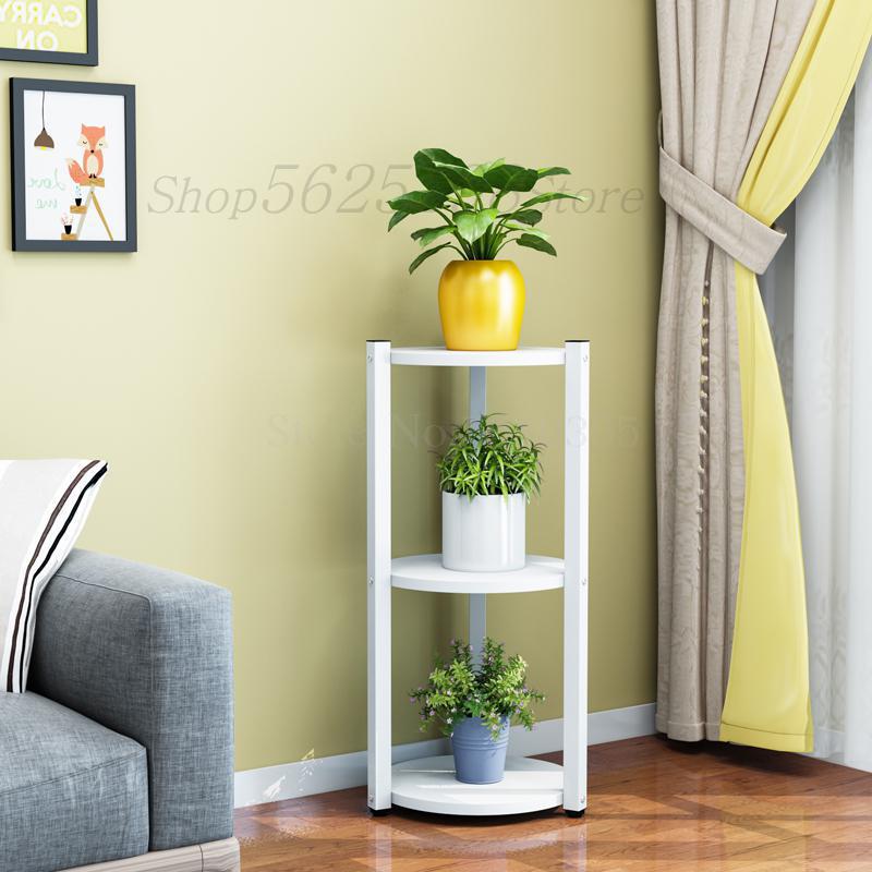 Multi-layer flower stand interior decoration space balcony flower stand wrought iron living room flower pot rack small flower