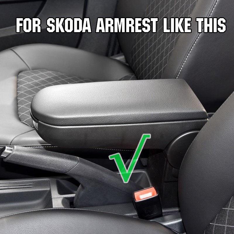 Til skoda octavia fabia roomster rapid armrest latch cover center console arm rest storage box lock cover car pad