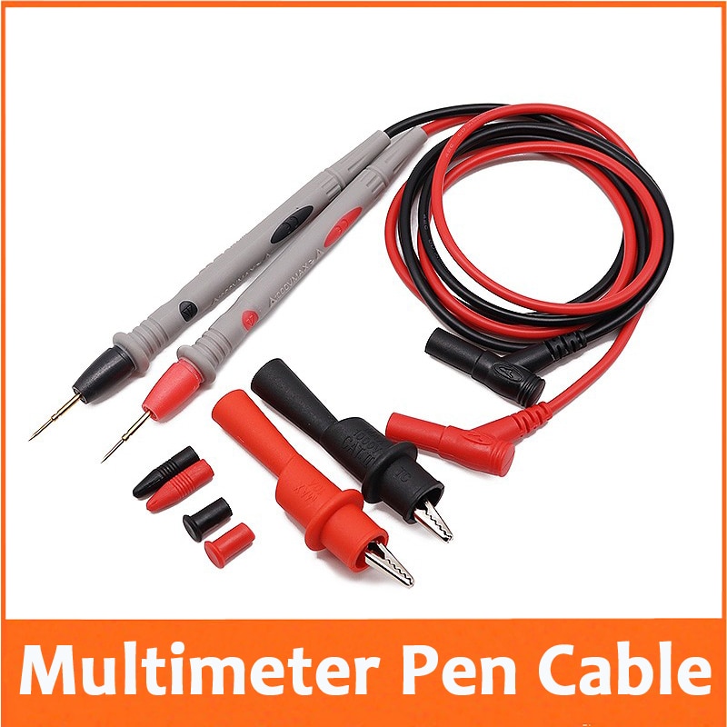 1 par universal digital 1000v 10a 20a tynd spids multimeter multi meter test bly sonde wire pen kabel multimeter tester