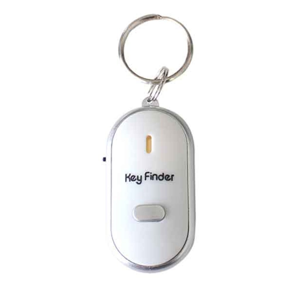 Key Finder Anti-lost Smart Key With LED Torch Whistle Key Finder Flashing Beeping Keys Tracker Locator Accessories: white