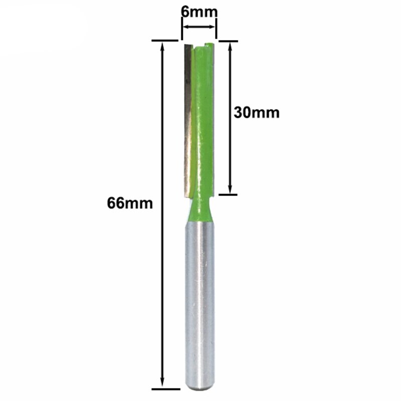 5Pcs 6Mm Shank Single Straight Bit Double Flute Milling Cutter for Wood Tungsten Carbide Router Bit Woodwork Tool