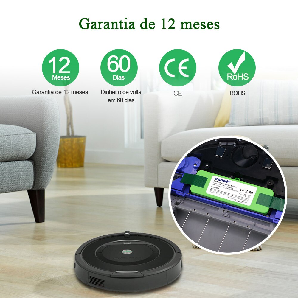 Sparkole 14.8V 5.3Ah Li-Ion Batterij Voor Irobot Roomba 500 600 700 800 Serie 555 560 595 620 630 650 760 770 780 880 890 895