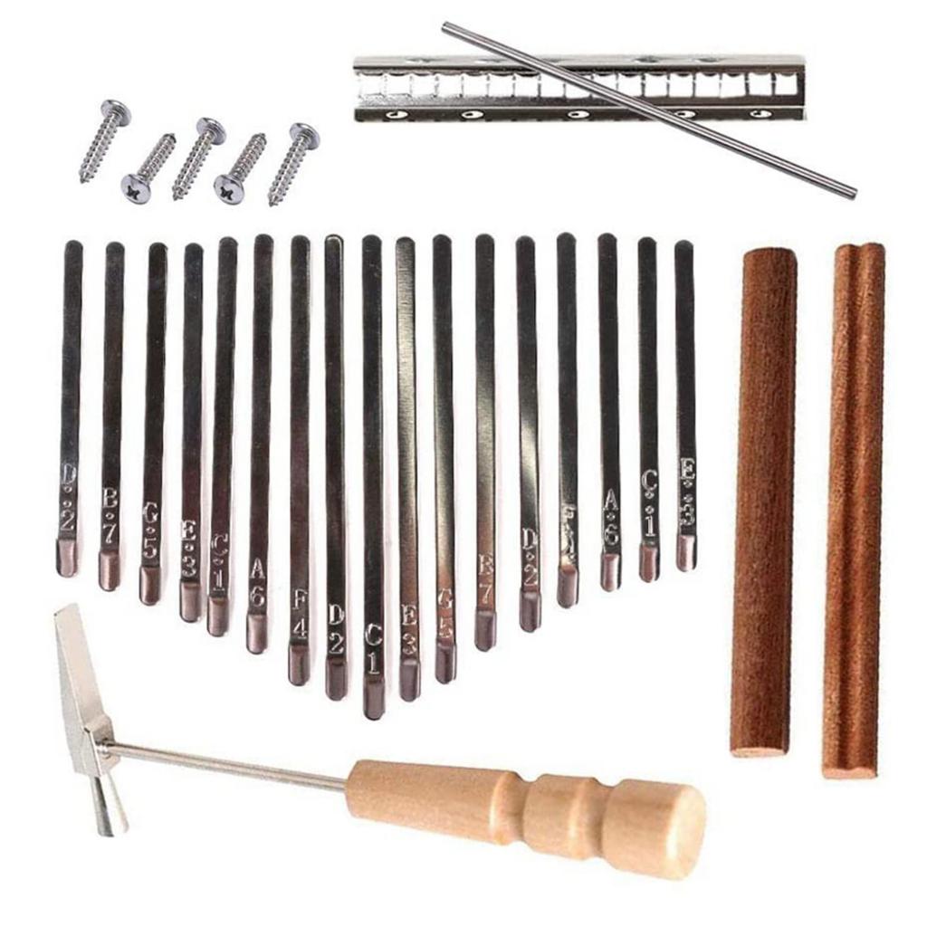 17 Keys Kalimba DIY Keys&Bridge&Tuning Hammer Kit Thumb Piano Accessories