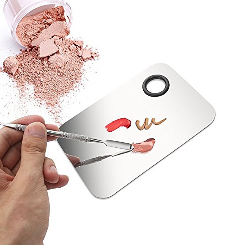 Professionele Make-Up Palet Lade Gemengd Make Up Rvs Vloeibare Foundation Palet Aquarel Art Makeup Tools