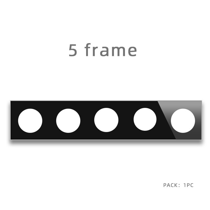 Atlectric Usb Wall Power Socket Black Crystal Glass Panel EU French Socket TV CAT6 HIMI Outlet Function Key DIY Free Combination: 5BL-B