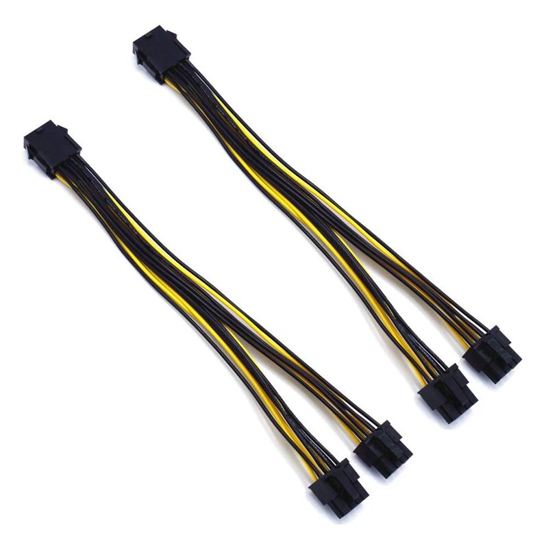5-Pack PCI-E 8Pin to 2X 8 Pin (6+2) Power Splitter Cable for PCIE PCI Express Image Card Y - Splitter Extension Cable