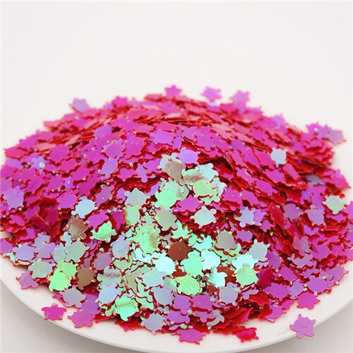 20g 7*8mm Sea turtle Tortoise Shape Loose Sequins PVC Paillettes For Craft Scrapbook Decoration Shaker Card DIY Accessories: AB red