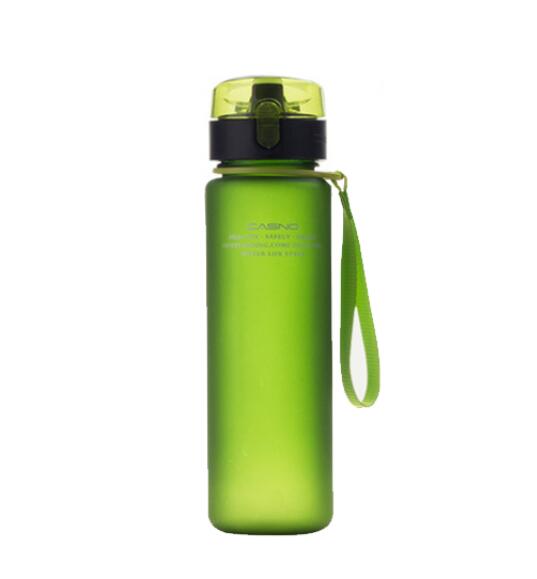 400ml 560 bicicleta ml botella de agua libre de BPA a prueba de fugas deportes botella de agua de botellas portátiles, para excursión, senderismo: Green 560ml