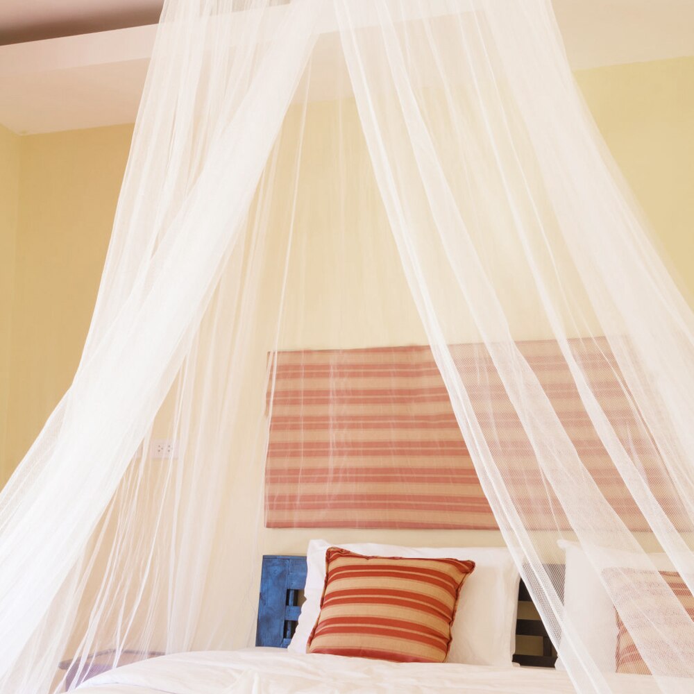 Easy Installation Hanging Bed Canopy Netting Universal White Dome Mosquito Mesh Net for Single to King Size Beds Hammocks Cribs