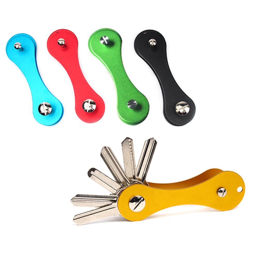 Llavero inteligente de aluminio para el coche, organizador con Clip, carpeta, bolsillo, llavero, BILLETERA, anillo, ama de llaves