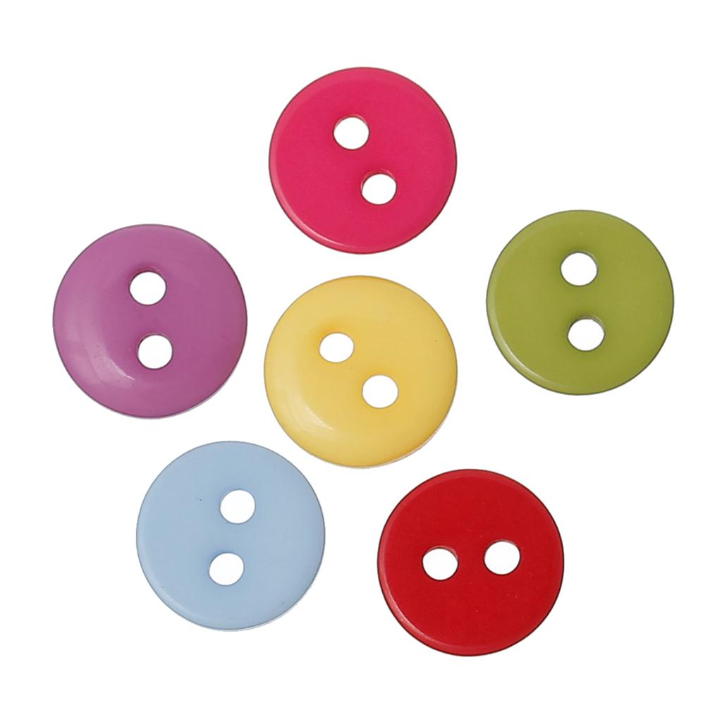 Acryl Naaien Button Scrapbooking Ronde Gemengde 2 Gaten 9mm (3/8 ") Dia, 55 PCs