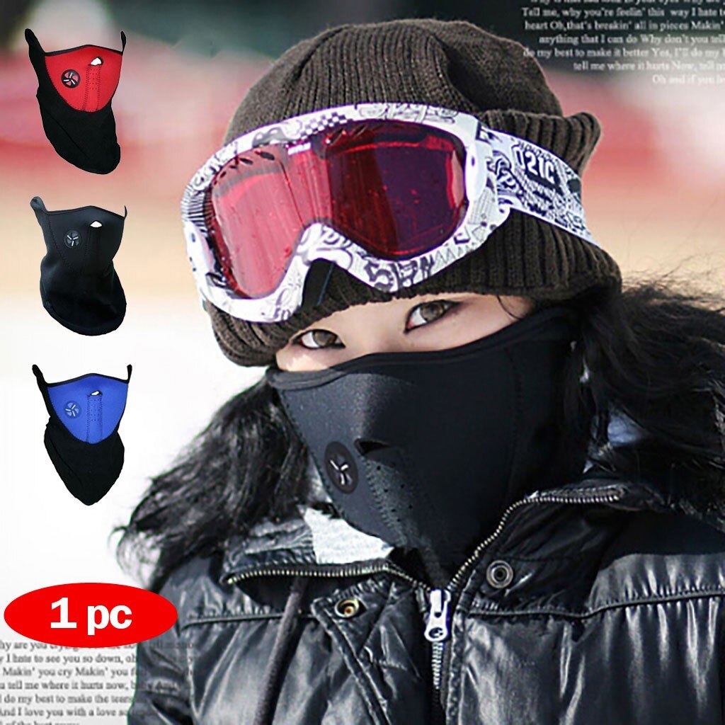 Vintercykelmaske varm fleececykel halv ansigtsdækning ski udendørs sport nakkebeskyttelse tørklæde varme skismæk #