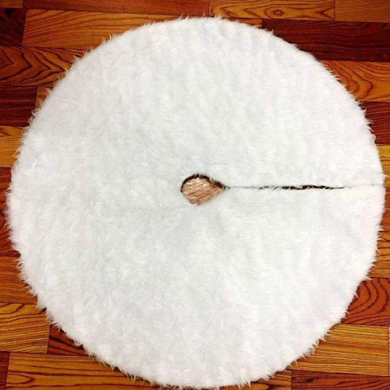Christmas Ornaments And Products Pure White Christmas Plush Tree Skirt