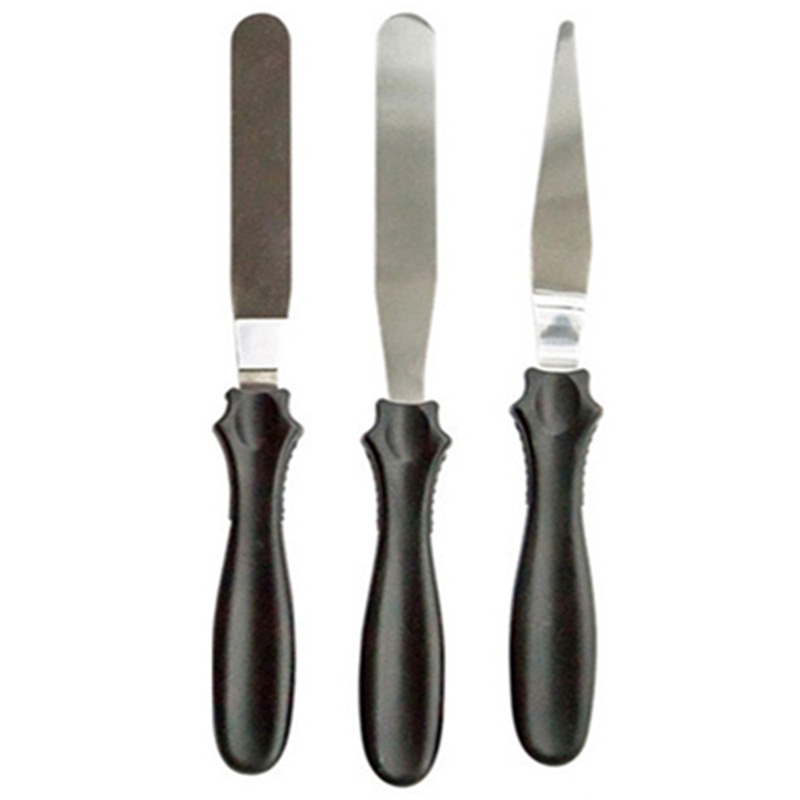 3Pcs/Set Blade Black Spatula Cake Icing Spatula Smooth Filling Tool Cutter Set Baking Pastry Decorating Tool