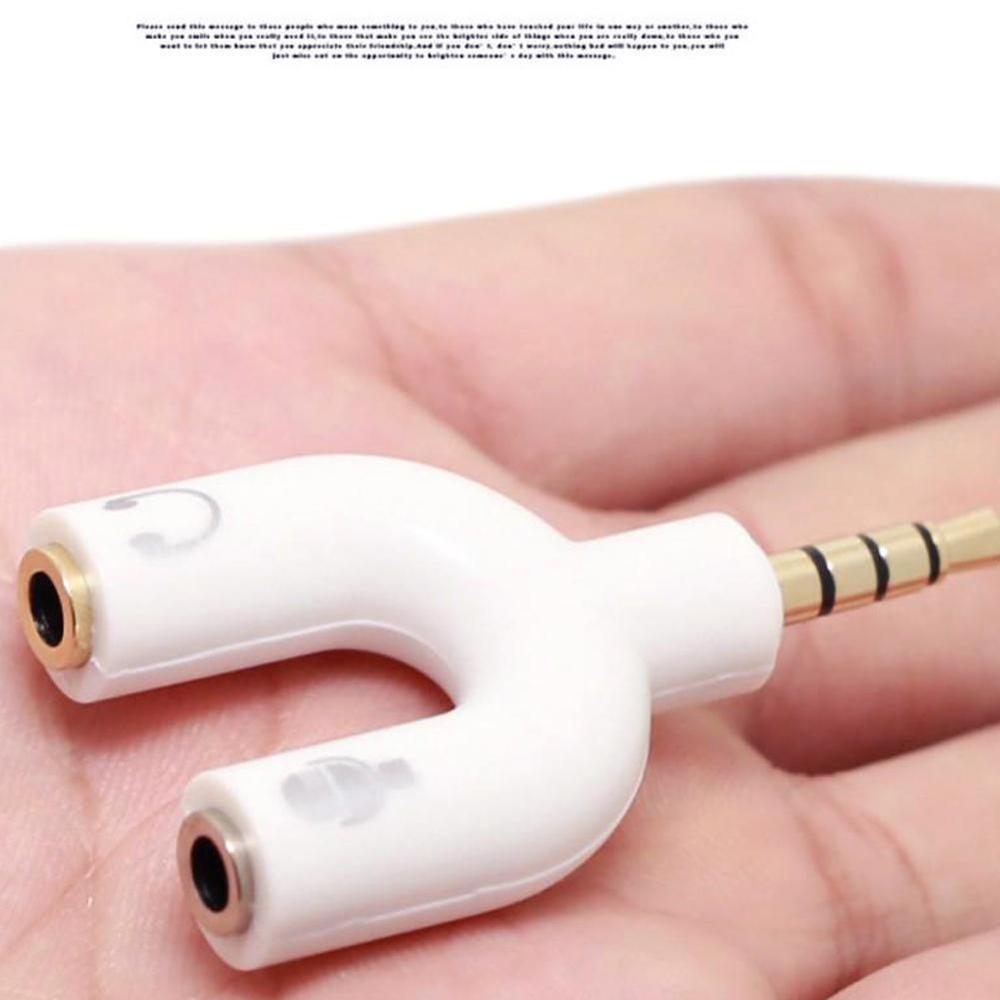 1PC Dual 3,5 MM U Typ Adapter Kopfhörer Stecker Audio Kabel Splitter Mikrofon 2 in 1 Schwenk Stecker jack Stecker Adapter