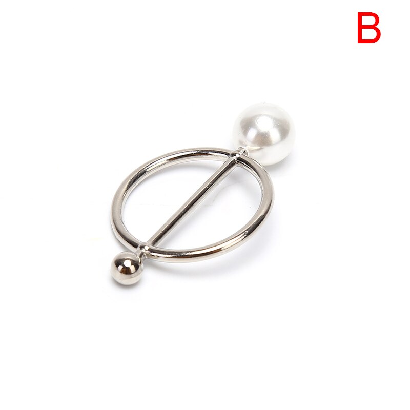 Pérola broche pino lenço de seda fivela feminino xale cachecol clipe jóias acessórios: B
