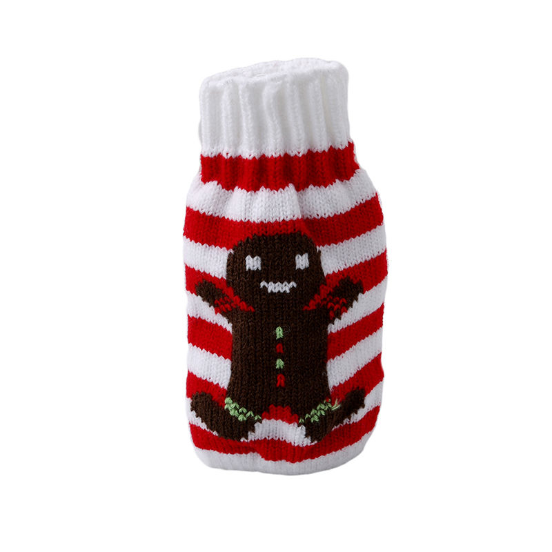 Merry Christmas Beer Bottle Set Tree Gingerbread Man Elk Snowflake Beer Bottle Beer Bottle Decoration Year Decoration: white