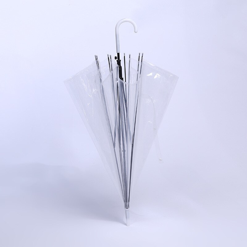 8-Bone Lightweight Small Fresh Umbrella Transparent Straight Umbrella Semi-Automatic Multicolor Polka Dot Ladies Umbrella