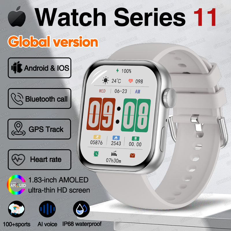 Versione globale Moda NUOVO Orologio Serie 11 Uomo Donna SmartWatch GPS Traiettoria Bracciale HD Bluetooth Chiamata sport Orologio impermeabile: verde