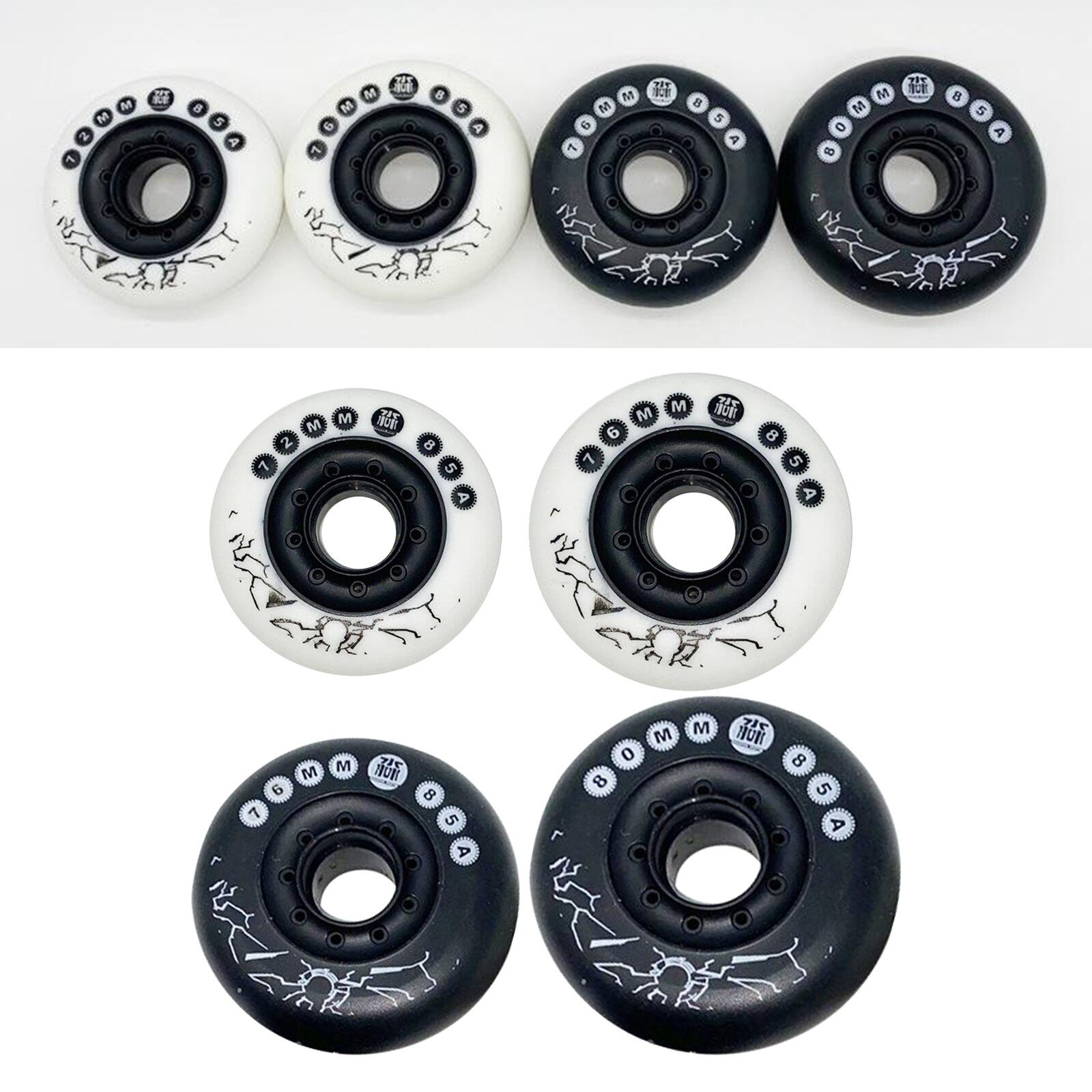 4PCS Universal Hockey Ice Roller Skating Wheels PU Wear-Resistant Wheels Single - Row Roller Skates Accessories
