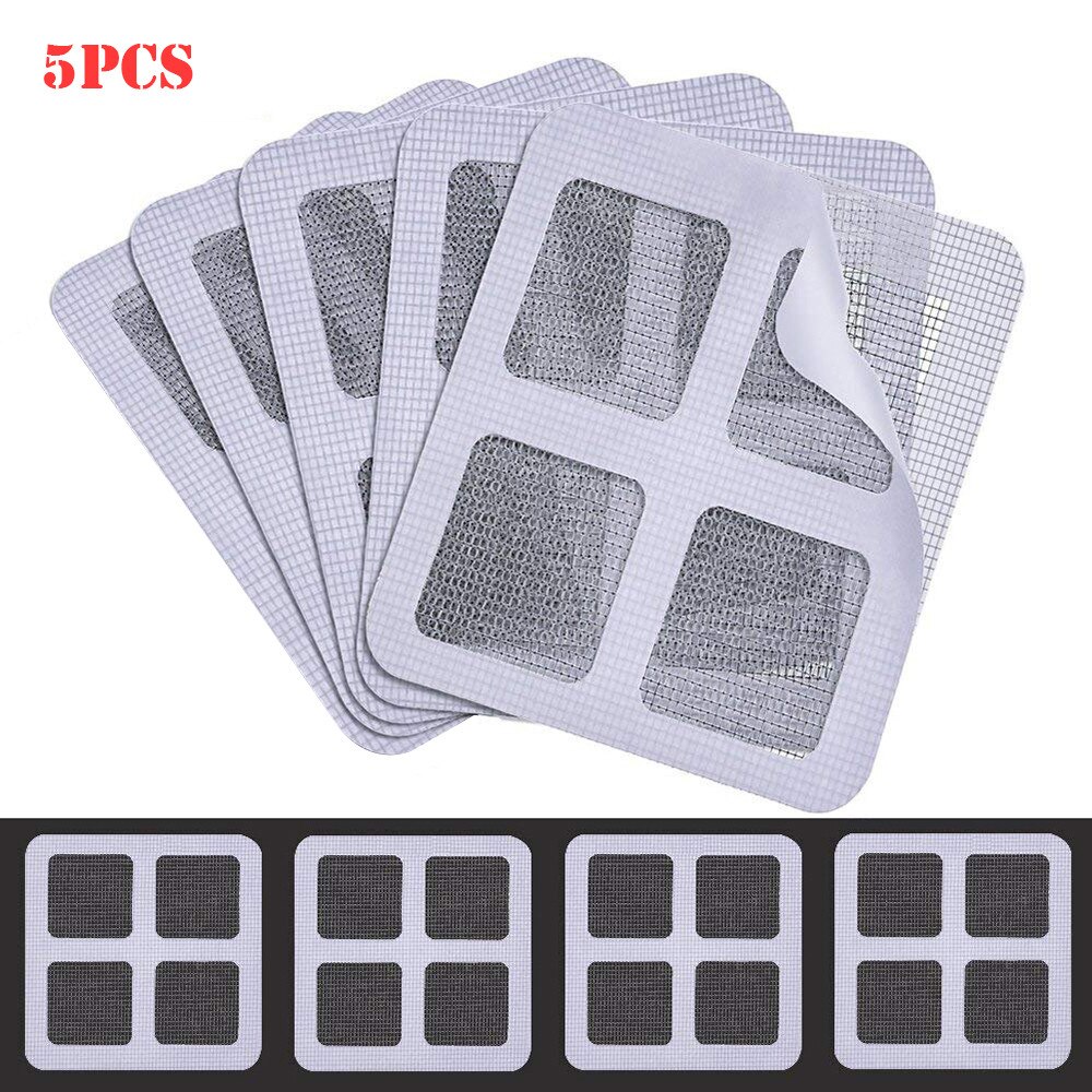 5Pcs Raam En Deur Scherm Reparatie Patch Lijm Reparatie Kit Thuis Textiel Hor Reparatie Tape Заплатка На Москитную Сетку: Default Title