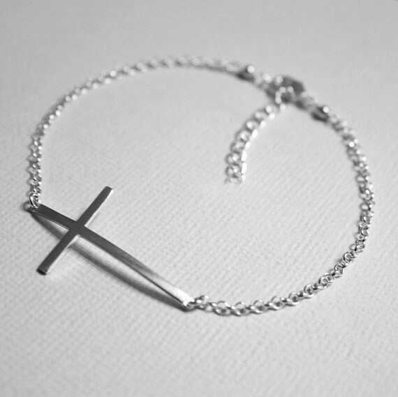 Top Neueste zubehör Nette silber überzogene kreuz form armband für frauen mädchen BA-122