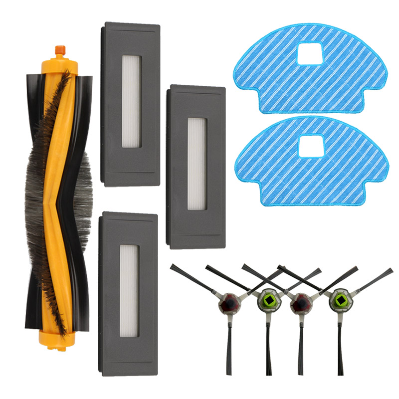 3 x side borstel + 3x filter + 1x belangrijkste borstel roller + 2 x mop doek voor Ecovacs Deebot OZMO 930 robot stofzuiger accessoires