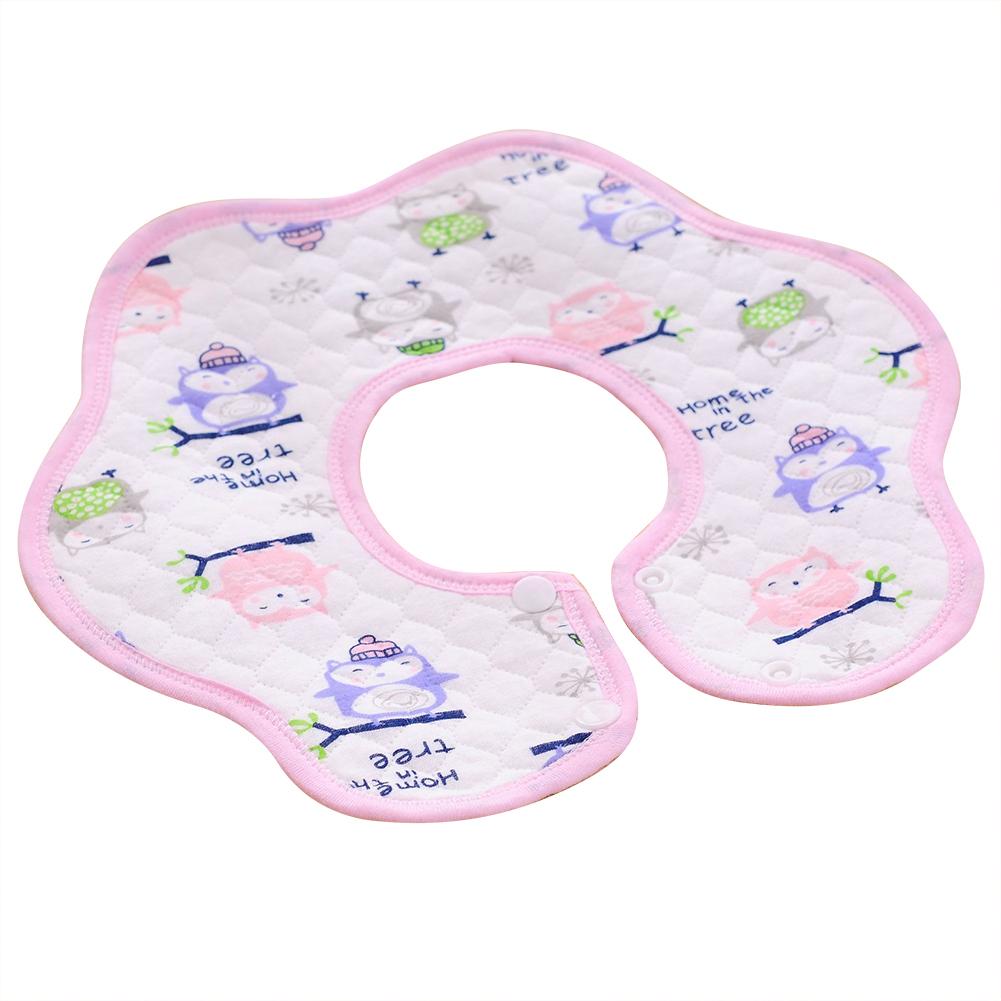 Duurzame baby monddoek waterdichte baby slab 360 graden draaibaar bloemenpatroon slab zacht en ademend winddicht en warm: A