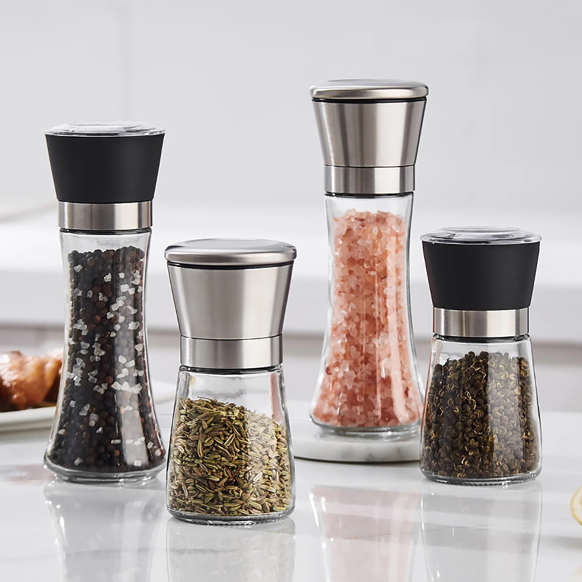 Botella de molienda Manual para condimentos de cocina, juego de sal y pimienta, molinillo de pimienta, molinillo mezclador de especias, molinillo grueso y fino