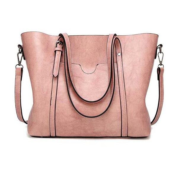 HJPHOEBAG nouvelle femmes sac à bandoulière sac à bandoulière huile cire cuir dames sac à main fourre-tout sac à bandoulière sacs pour femmes YC005: Pink