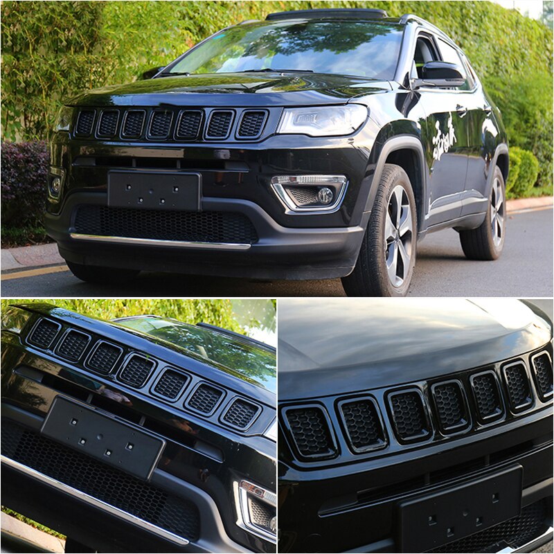 7Pcs Chrome Auto Grille Insert Grill Cover Trim Voor Jeep Compass Auto