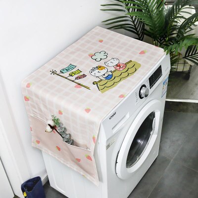 Japanse Stijl Lucky Cat Eenvoudige Wasmachine Deksel Waterdicht Koelkast Deksel Magnetron Stof Doek Handdoek Cover: 12