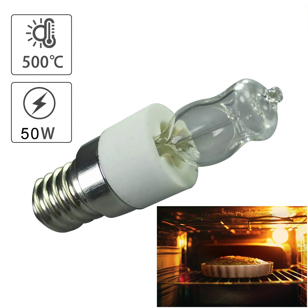 2PCS 40W/50W E14 Oven Light Bulb 110V/220V High Temperature 500℃ Resistant Safe Halogen Lamp Dryer Microwave Bulb