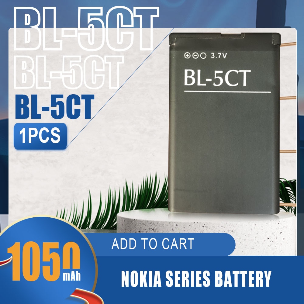 1PC 3,7 V 1050mAh BL-5CT de la batería de litio para Nokia C6-01 C5-00 6303C 6730C 6303i 5220 3720C 5220XM C3-01 baterías de teléfonos móviles
