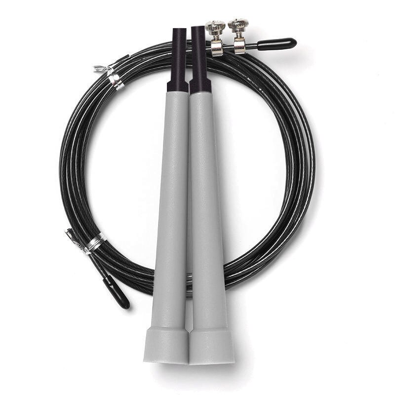 Crossfit Speed Jump Rope corda per saltare professionale per MMA Boxing Fitness salta allenamento allenamento con borsa per il trasporto cavo di ricambio: N1-Grey