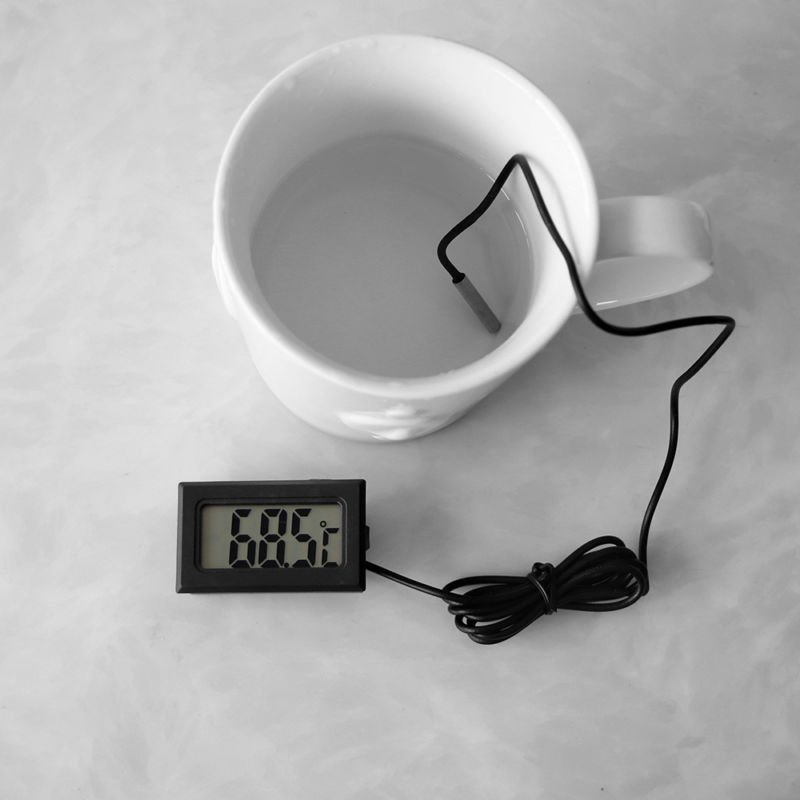 Car Digital LCD Display Temperature Meter Thermometer Temp Sensor w/ Probe Black