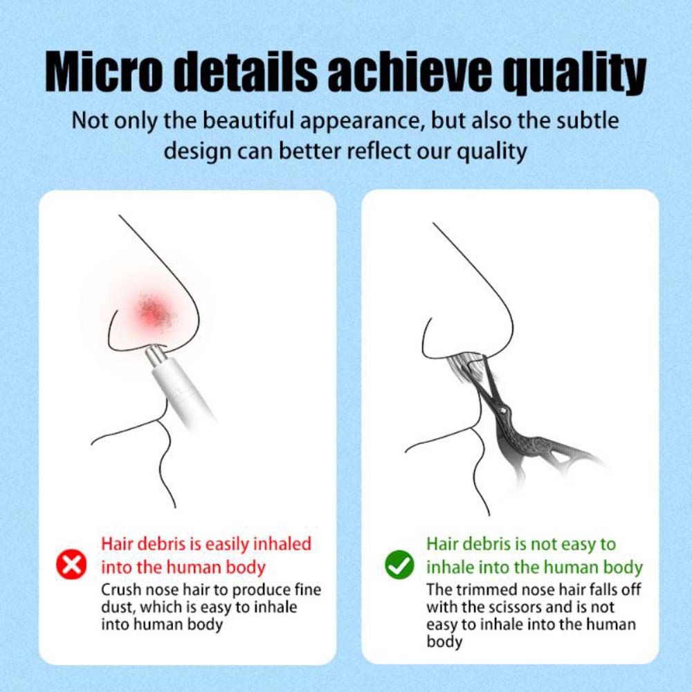Crane Pattern Nose Hair Scissors Lightweight Stainless Steel Nose Hair Trimmers Beauty Scissors Face Hair Removal Tools
