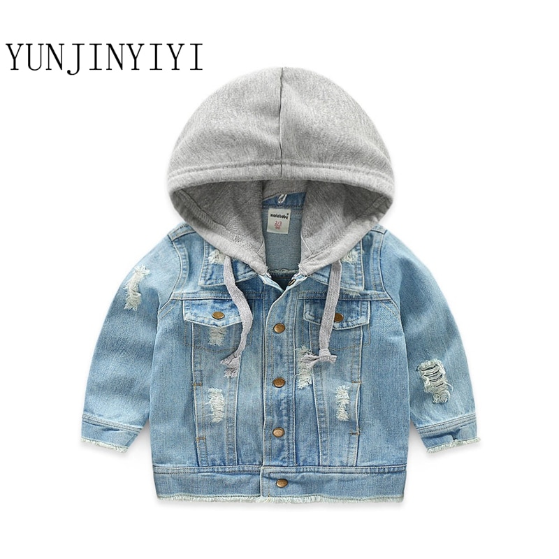 kinderen denim jas jongen jas kleding mode kinderen vest kinderen jas denim hooded shirt