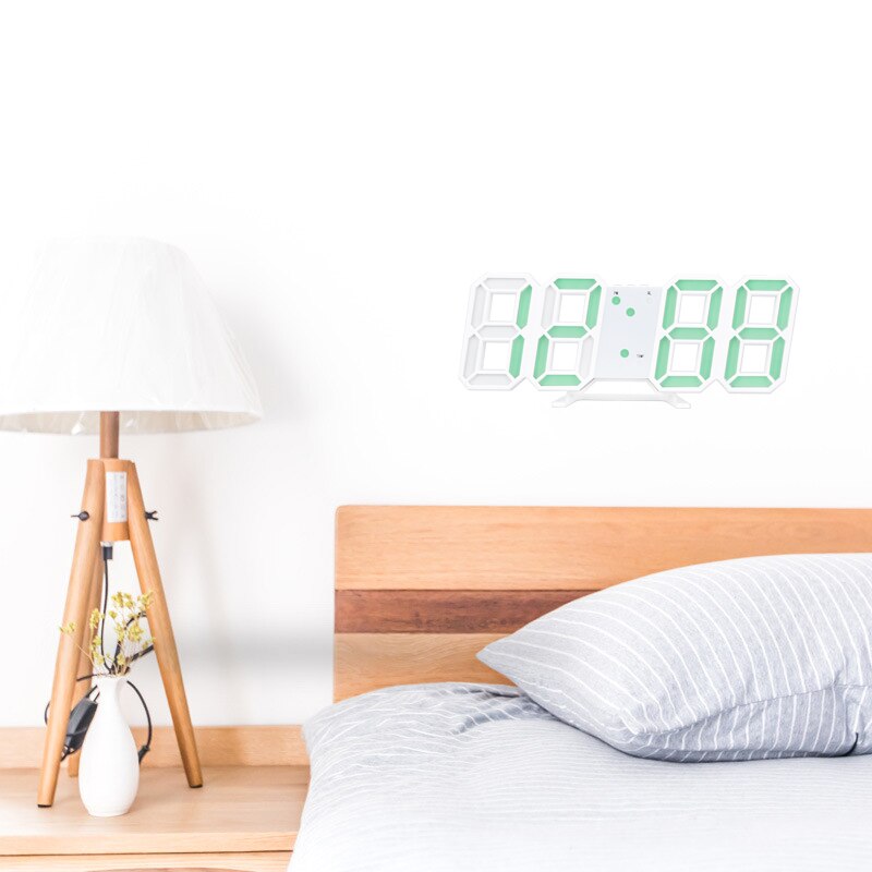 Alarm clock Digital LED 3D Display Clock Alarm Desk Wall Brightness Snooze USB Home Decor US Digital & Analog-Digital Clocks