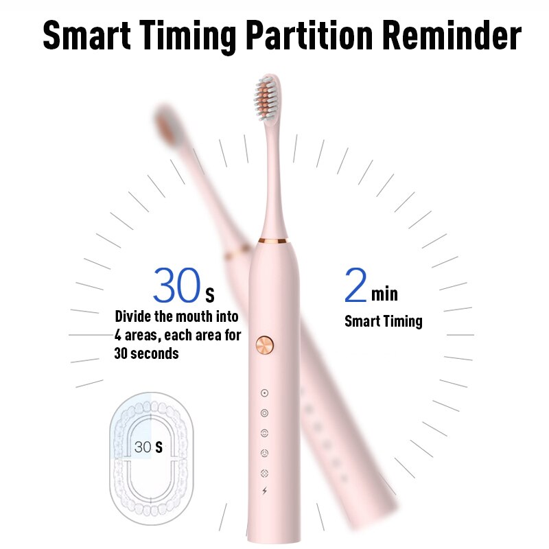 Sonic Electric Toothbrush Rechargeable Adult Timer Brush 42000 Time/Min Ultrasonic Washable Electronic Whitening Teeth Brush