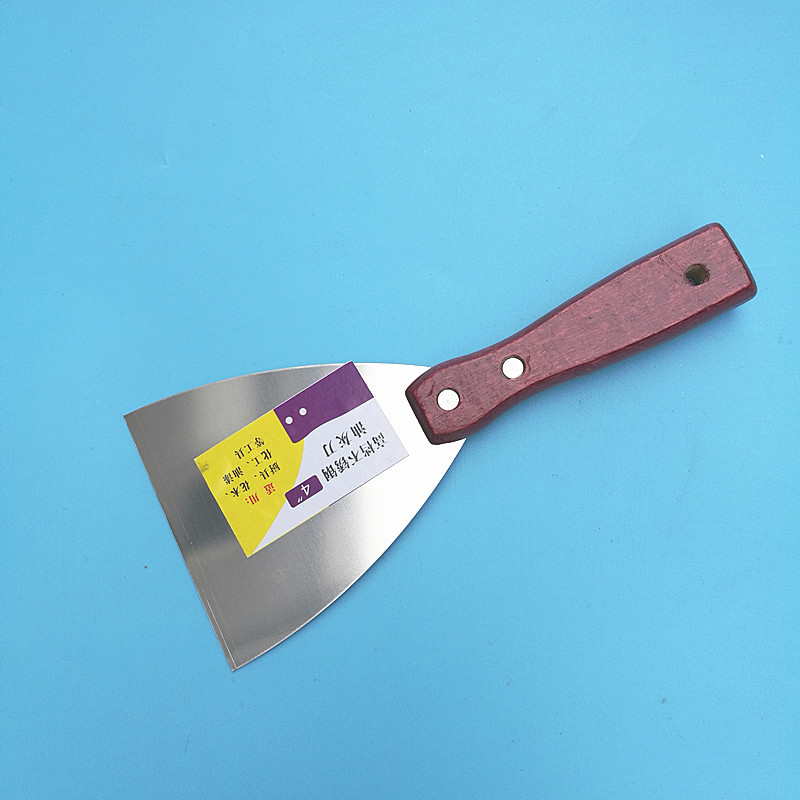 1Pc 1 Inch 0.8Mm Plamuurmes Schraper Met Houten Handvat Schop Schraperblad Constructie Gereedschap Muur Decoratieve Troffel Handgereedschap