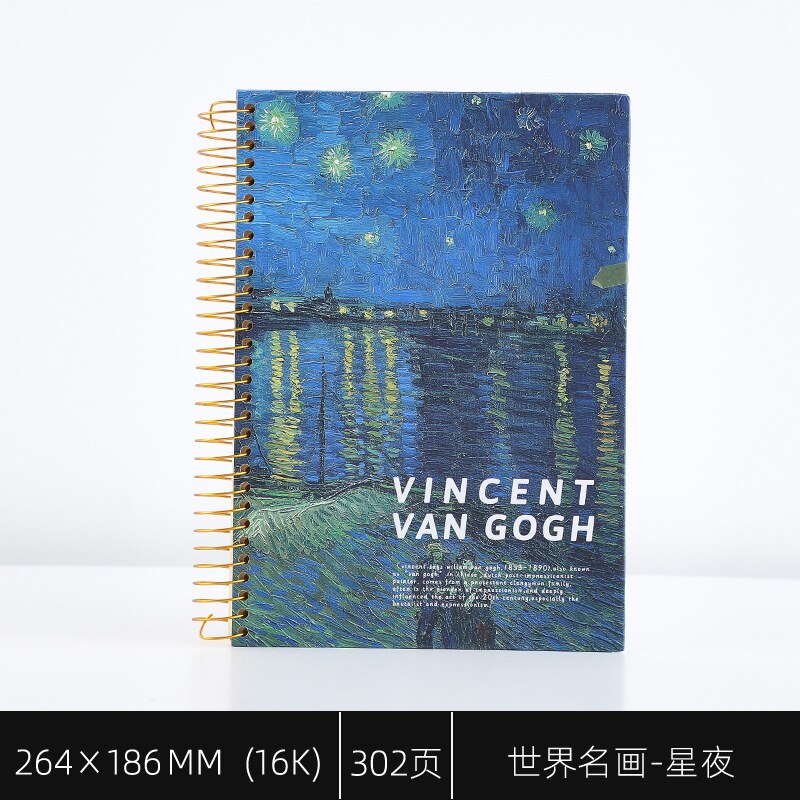 B5 Spiral Notebook Paper Planner School Diary Note Book Calender Travelers Study Retro Large Painting Notebook Literary: C