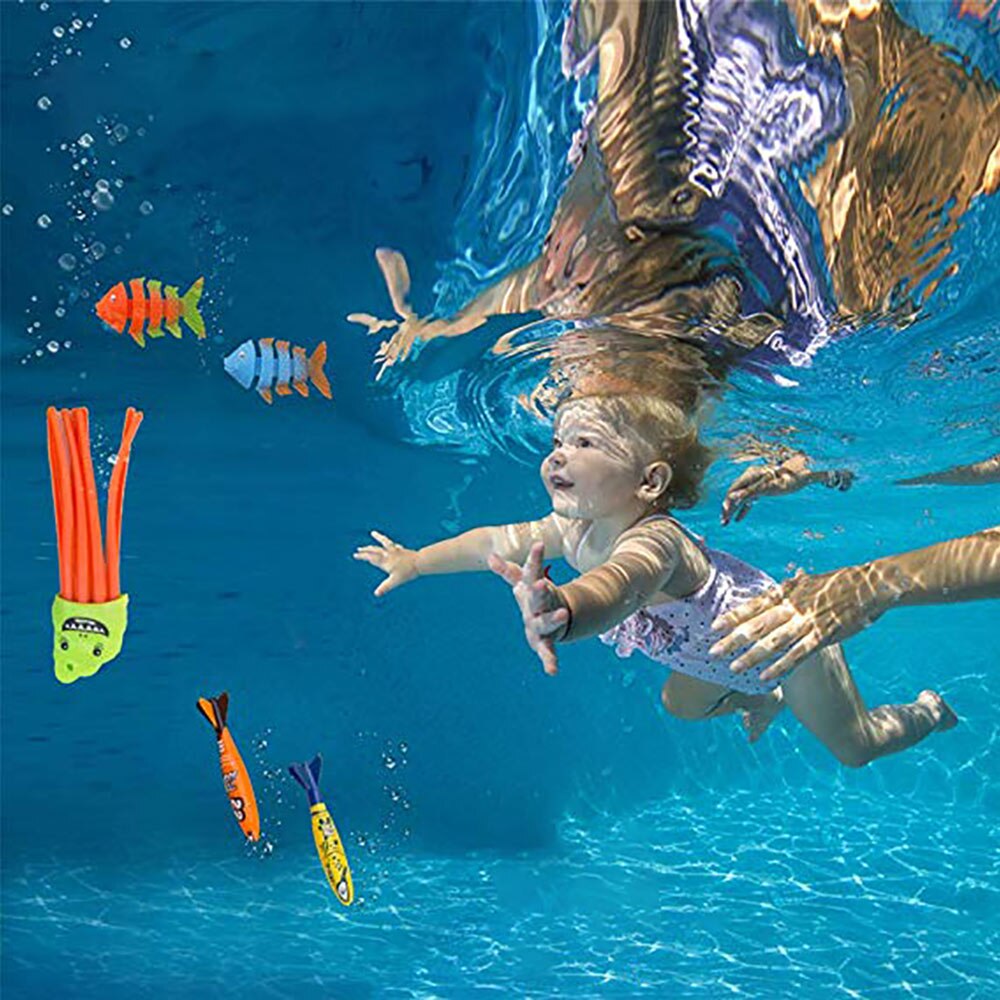 32 Pcs Diving Game Toys Set Rings Treasures Dive Underwater Swimming Pool Kids Summer Torpedo Rocket Throwing Piscina Toy