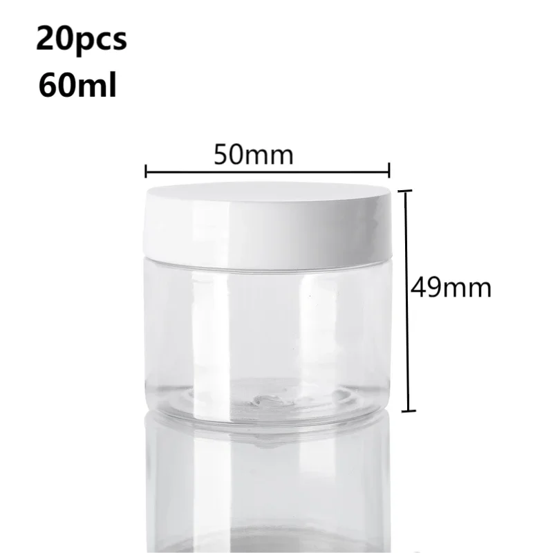 20 piezas Frascos vacíos de plástico de 30/50/60/80/100/150ml con tapas blancas, recipiente para crema facial, botella de viaje para alimentos, suministros para el hogar: Borgoña