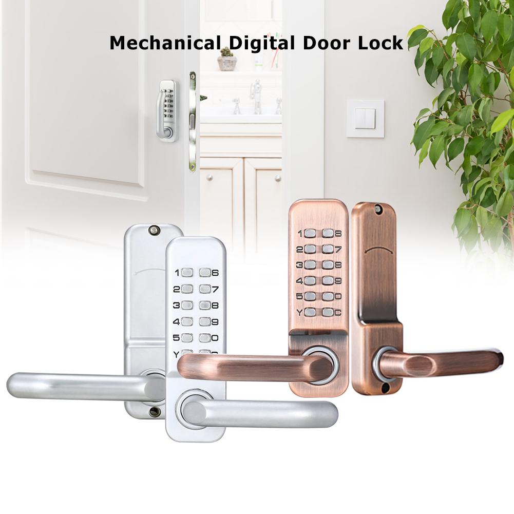 Mechanical Digital Push Button Door Lock Keyless Combination Code Lock 1 x Door Lock Front Panel 1 x 60mm Latch Manual Door Lock