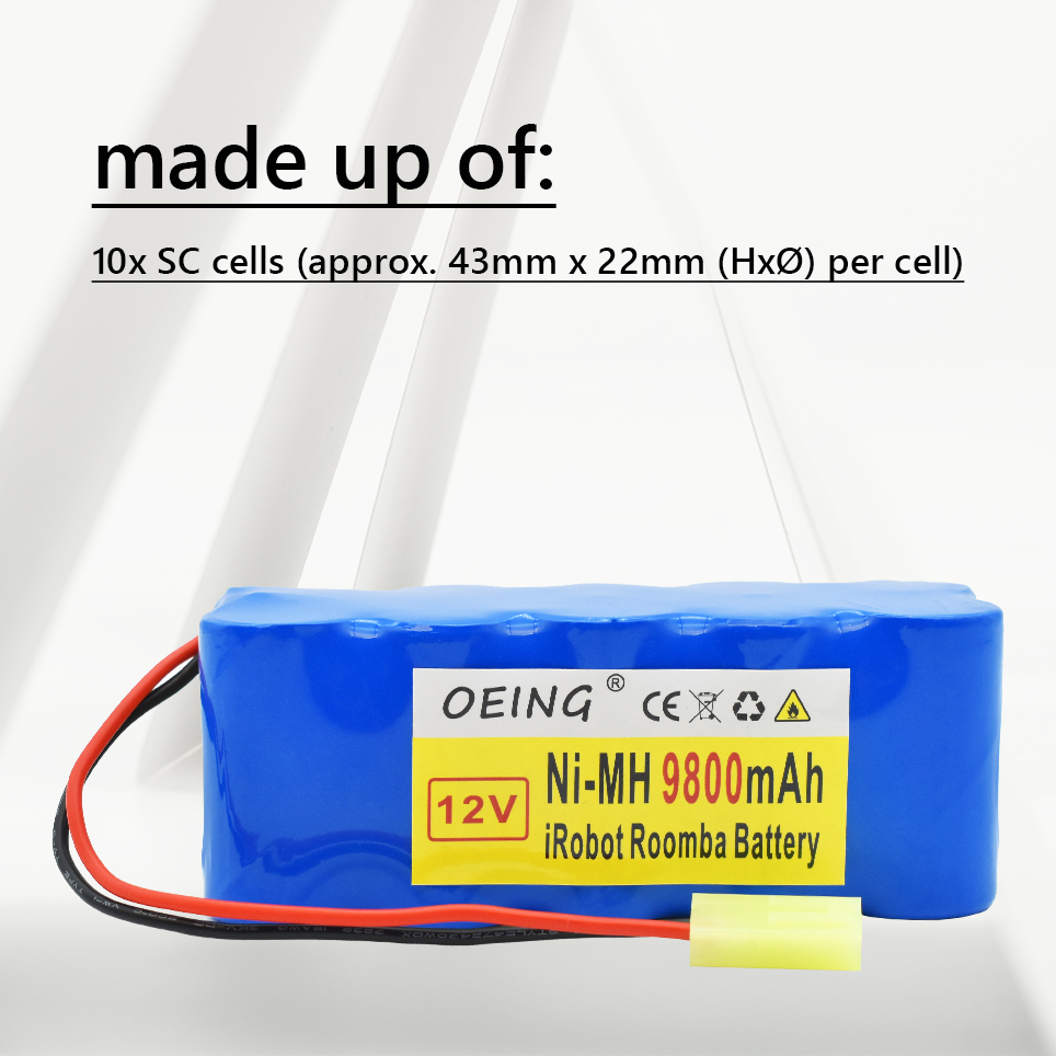 Batería de mAh SC para Rowenta, paquete de 12V, RH5488, RH846301, RH846901, aspiradora de RS-Rh5205, barredora de robótica, 9800